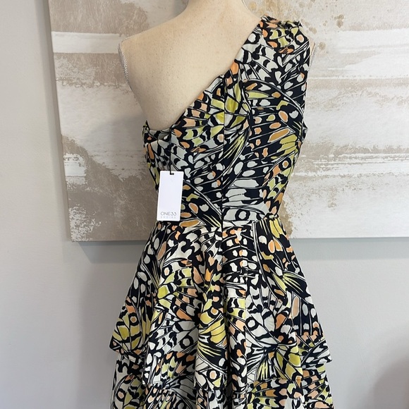 Butterfly Cut Out One Shoulder mini Dress (NWT) - Picture 5 of 14